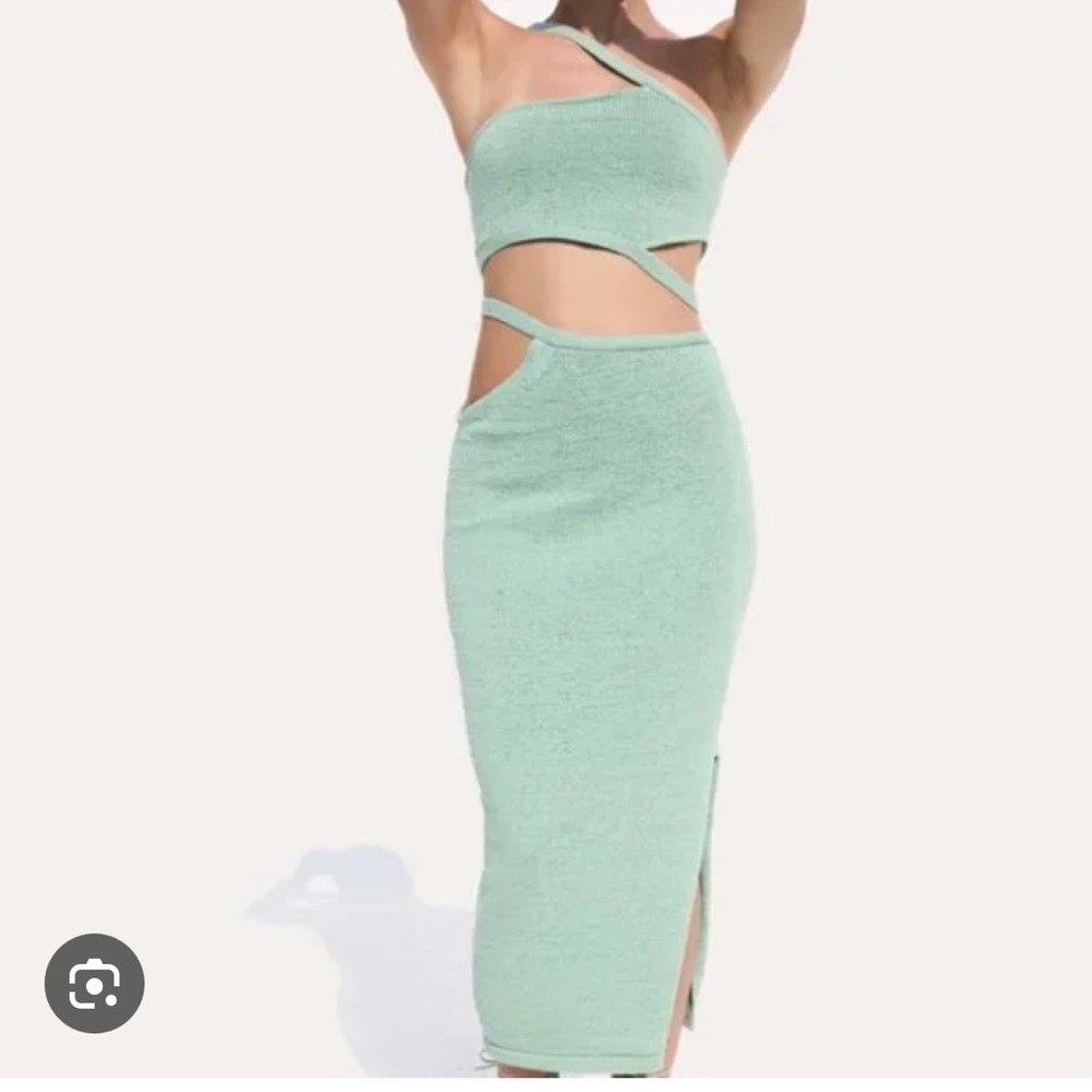 Cult Gaia Knit Sanura Knit Top & Samira Skirt in Aloe
